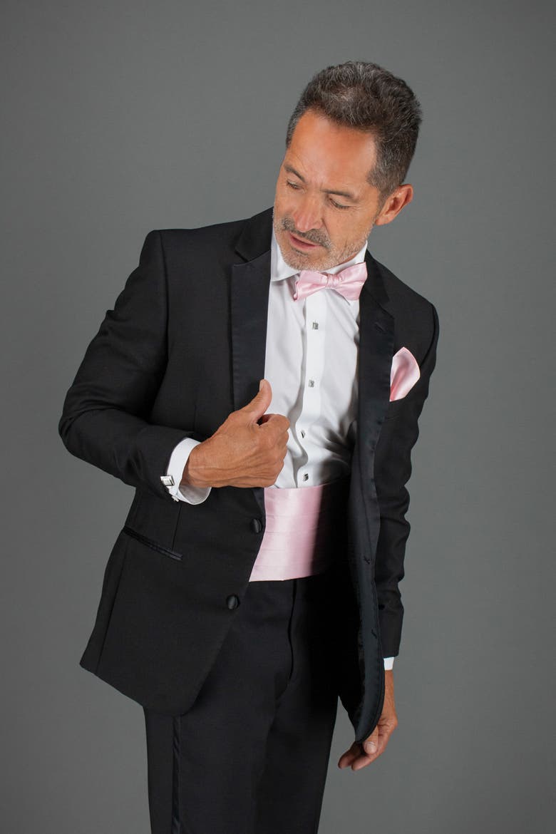 Sutton Solid Color 13 Inch Silk Pocket Square, Alternate, color, Pink