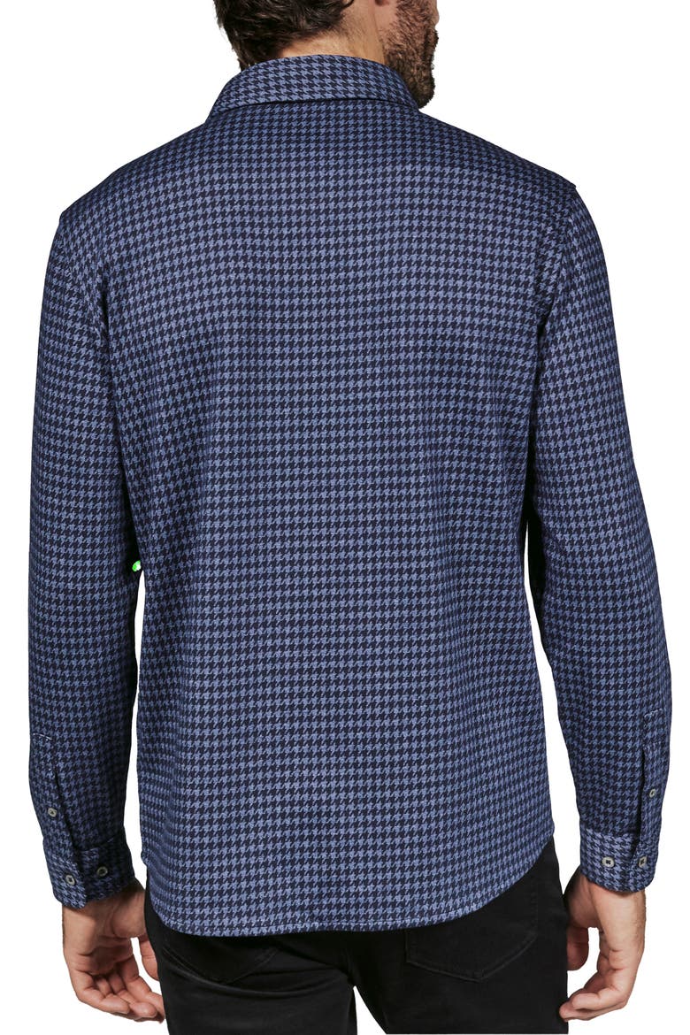 Generation Houndstooth Knit Button-Up Shirt, Alternate, color, NAVY