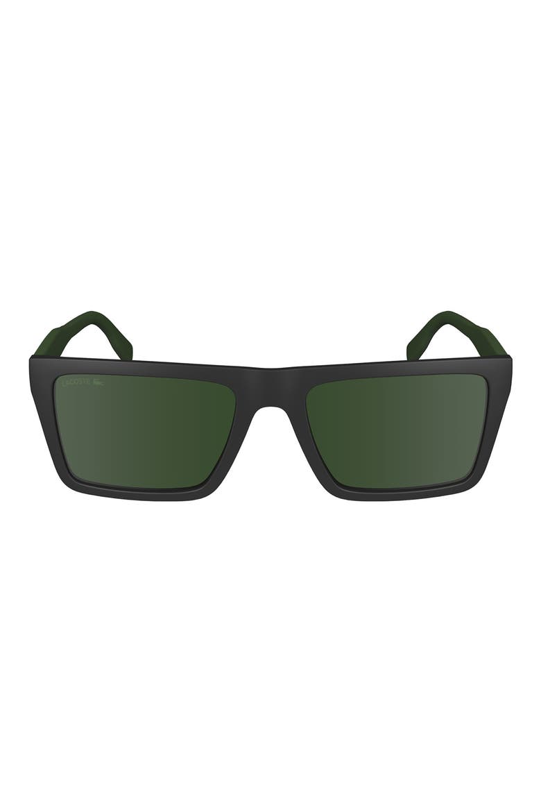Sport 56mm Rectangular Sunglasses, Main, color, MATTE BLACK