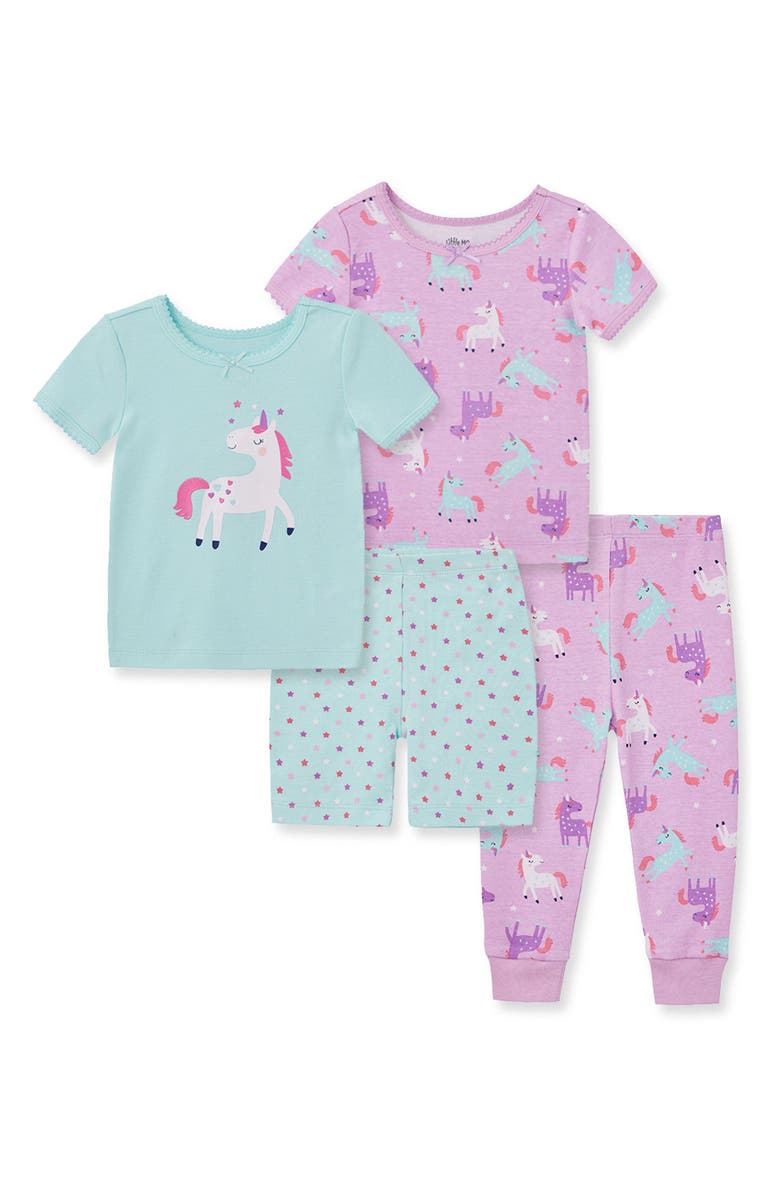 Little Me Kids' Unicorn Print Pajama Set, Main, color, 