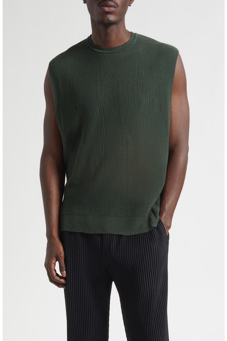 Brush Close-Up Crewneck Sweater Vest, Main, color, GREEN