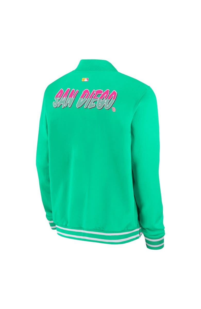 Nike Men's Nike Neon Green San Diego Padres Authentic Collection City Connect Full-Zip Bomber Jacket, Alternate, color, Neon Green