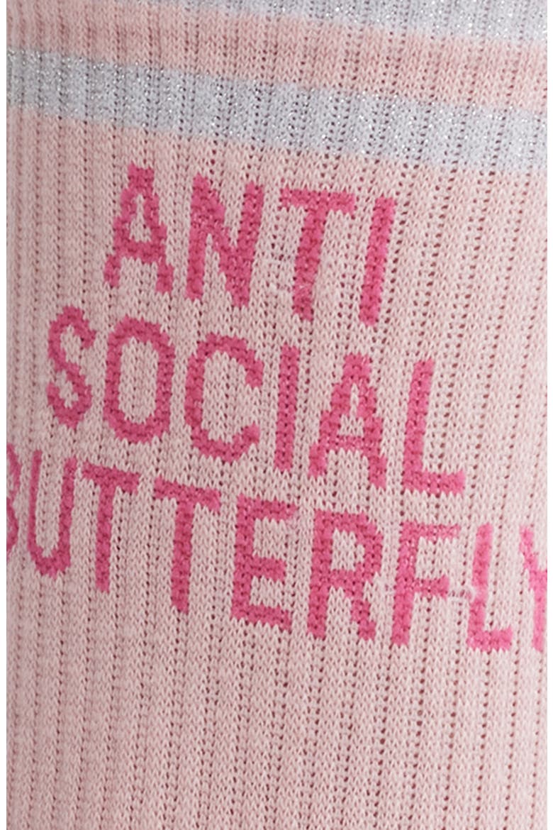 Cotton Blend Crew Socks, Alternate, color, PINK