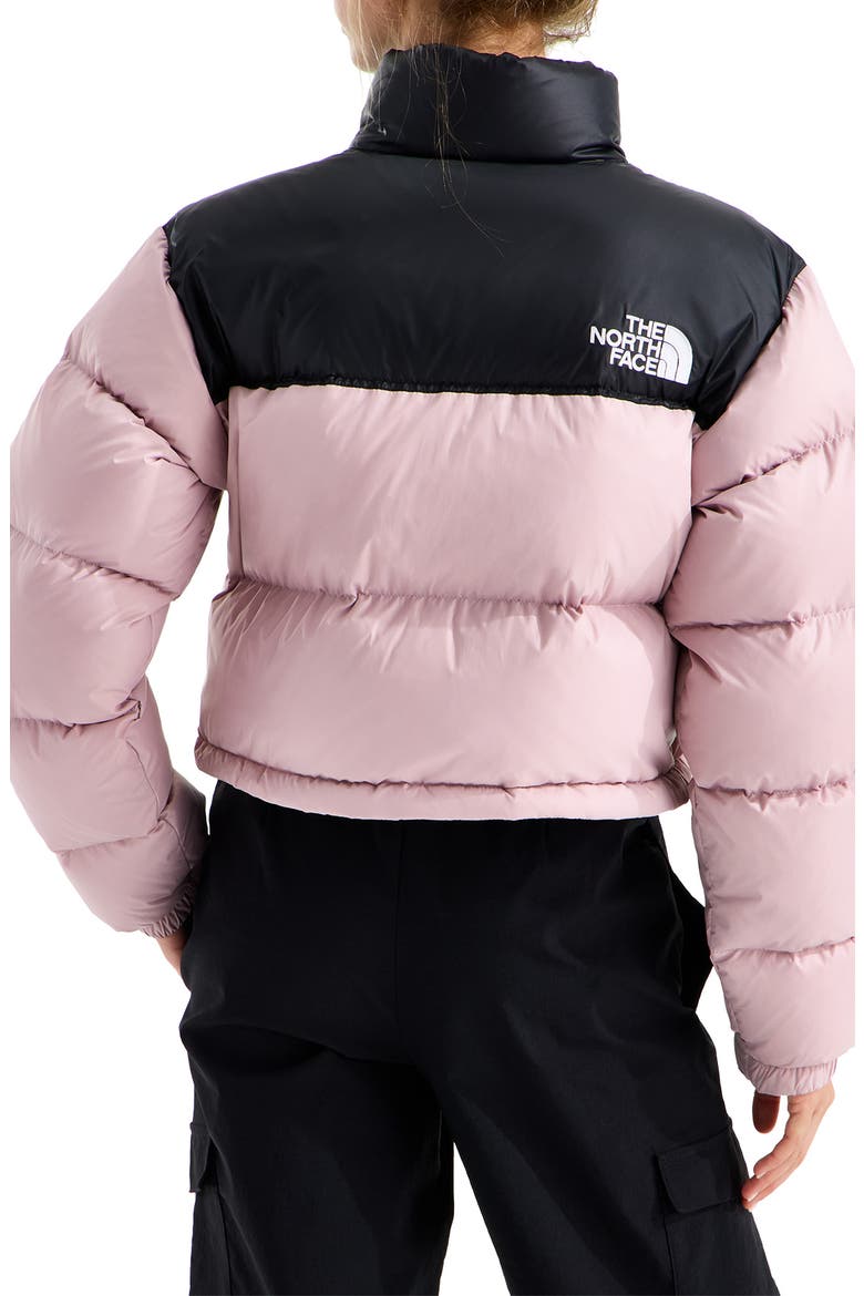 Nuptse Water Repellent 700 Fill Power Down Short Puffer Jacket, Alternate, color, METAL PINK/ TNF BLACK