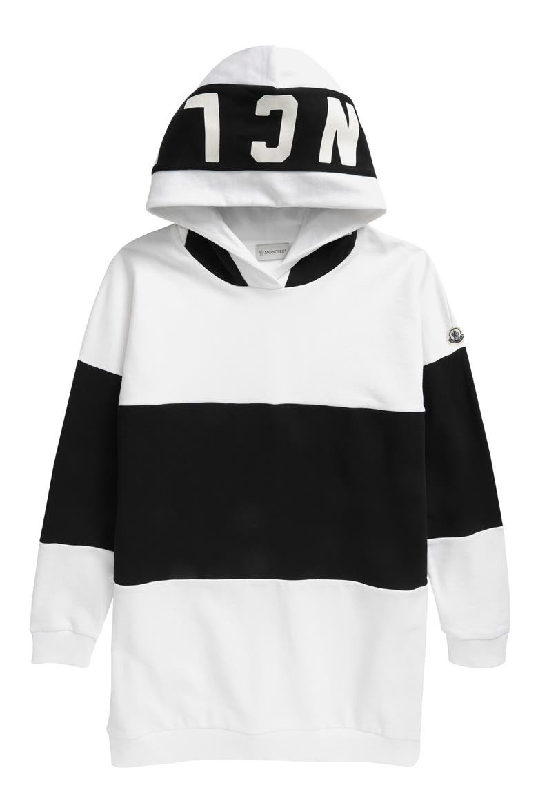Kids' Logo Colorblock Hoodie, Main, color, 090 WHITE W BLACK