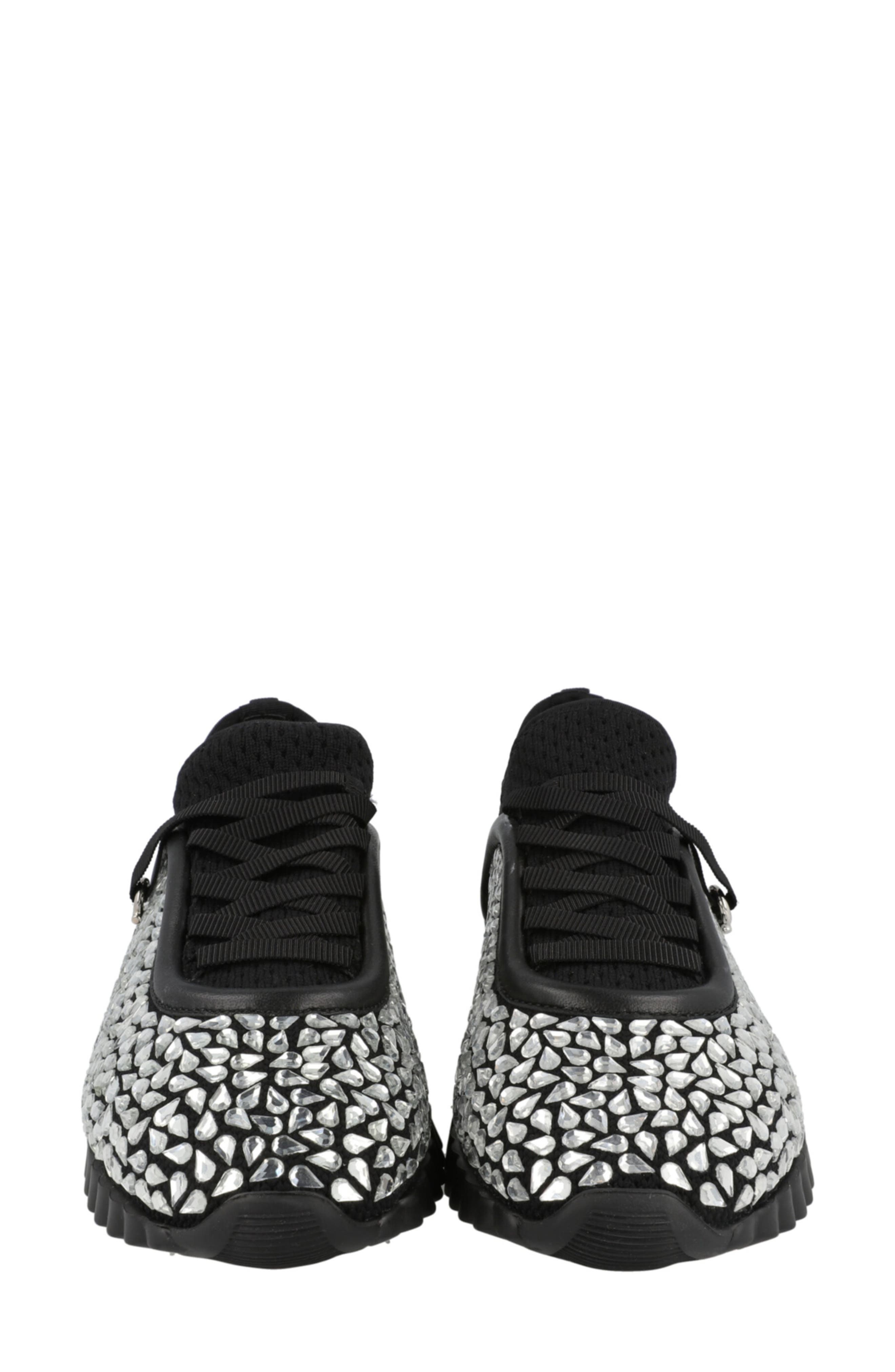 FERRAGAMO Crystal Embellished Sneaker, Alternate, color, Black