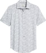 Bugatchi Miles OoohCotton® Abstract Print Short Sleeve Button-Up Shirt
