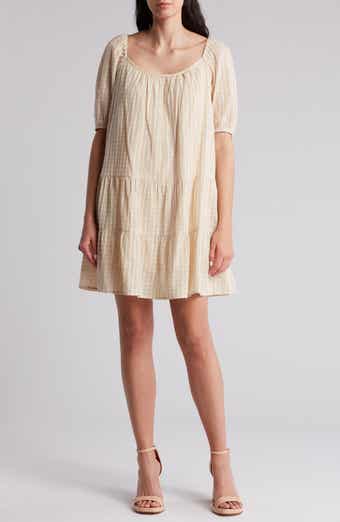 Lovestitch Tiered Puff Sleeve Cotton Dress