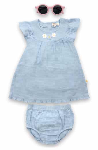 JOY JUST ORGANIC YOU Organic Cotton Gauze Dress, Bloomers & Sunglasses Set