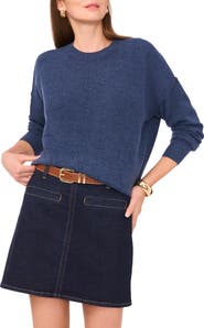 Vince Camuto Exposed Seam Crewneck Sweater