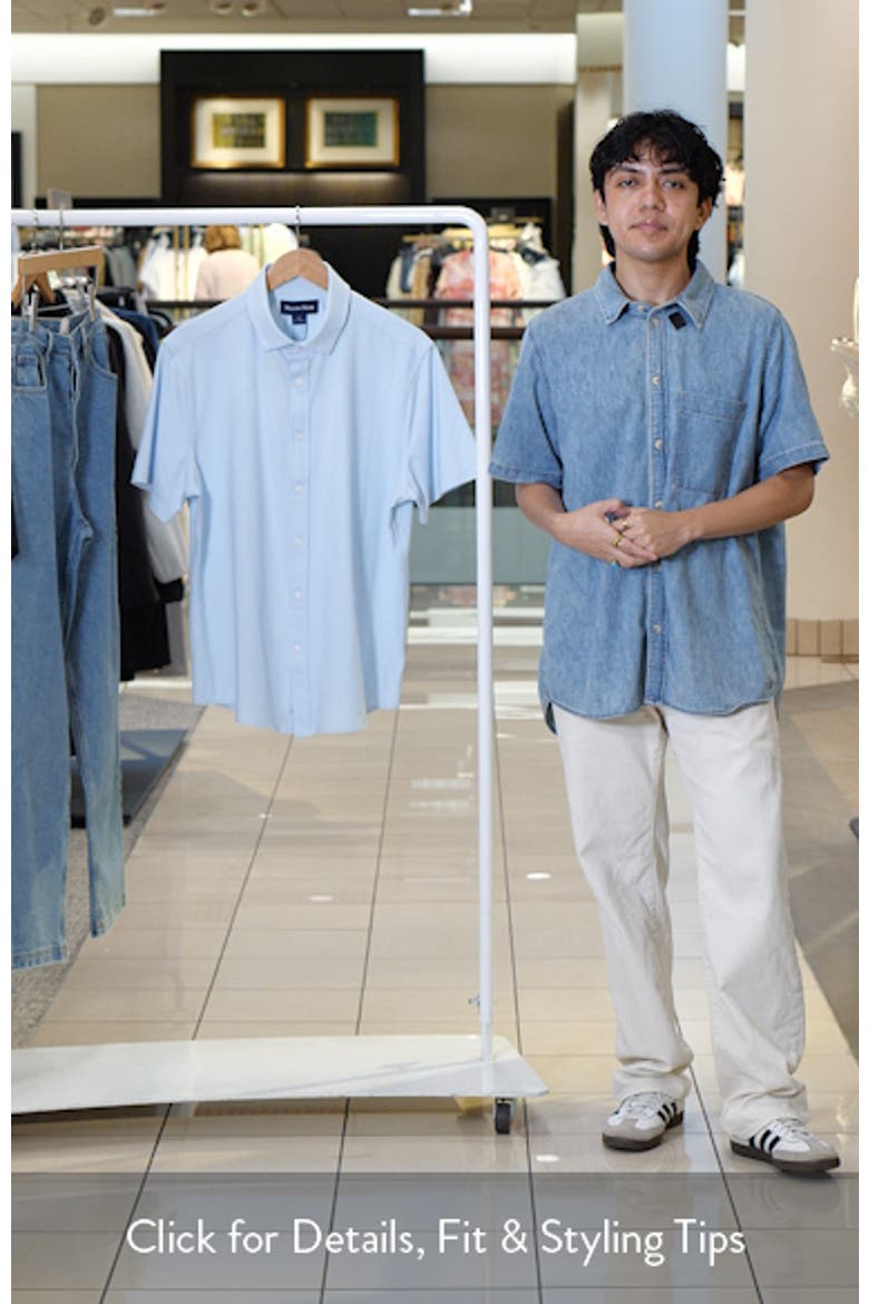 Newport Solid Short Sleeve Knit Cotton Blend Button-Up Shirt video