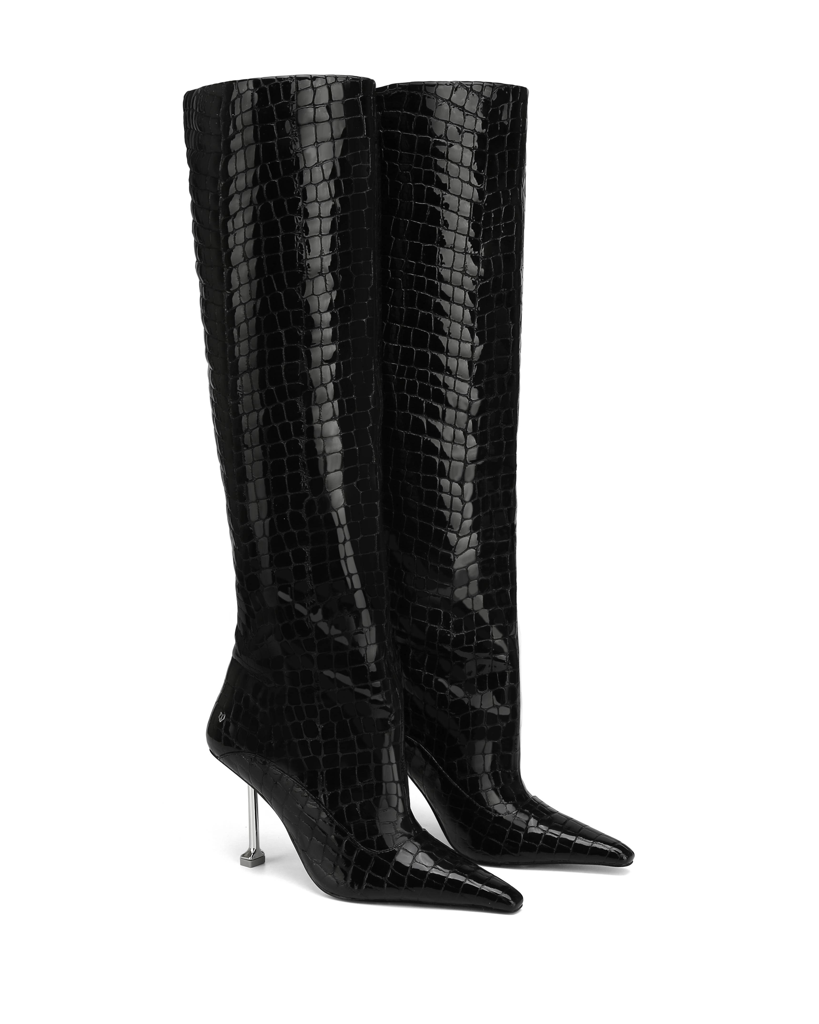 Naked Wolfe Texas Croc Patent Leather, Main, color, Black