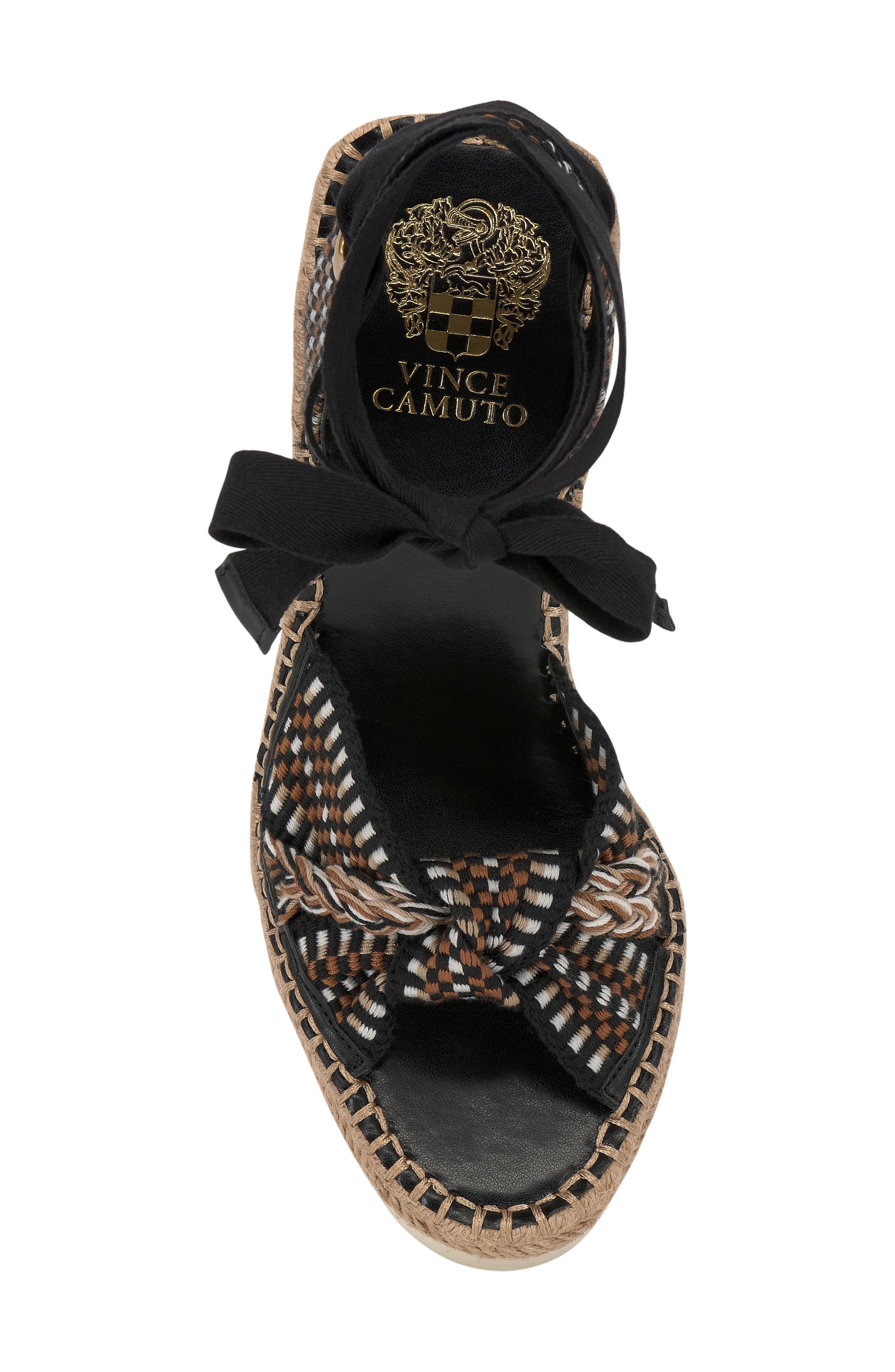 Vince Camuto Bealie Platform Wedge Sandal, Alternate, color, Black Multi