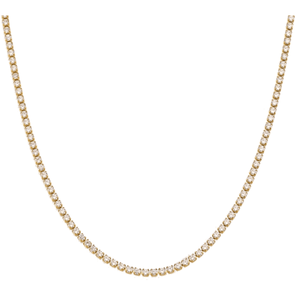 Hollywood Sensation Elegant Cubic Zirconia Choker Tennis Necklace In Gold