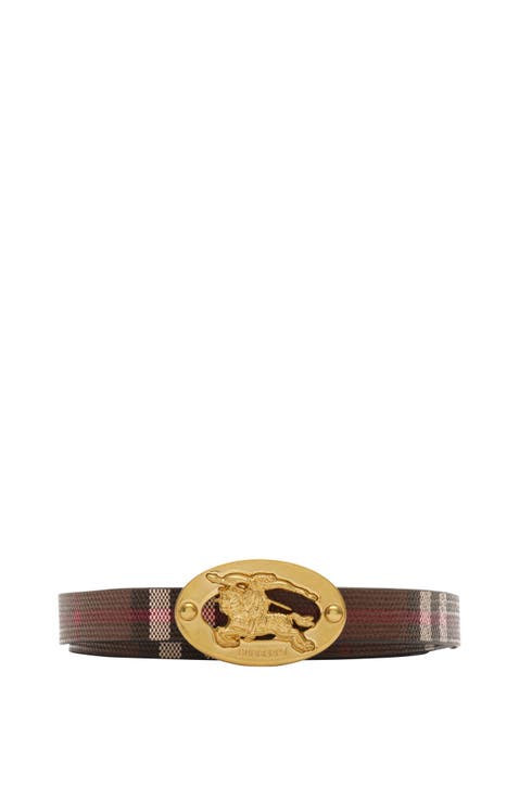 Thin Reversible Check Knight Stamp Belt