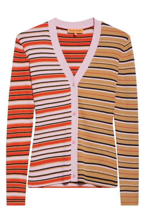 Stine Goya Soft Rib Cardigan In Multi