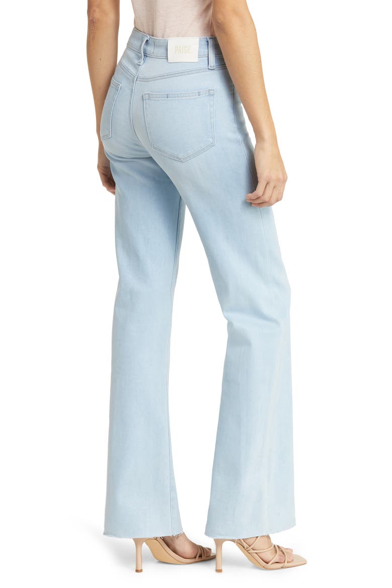 Leenah High Waist Raw Hem Wide Leg Ankle Jeans, Alternate, color, INDIGO GLITZ COATING
