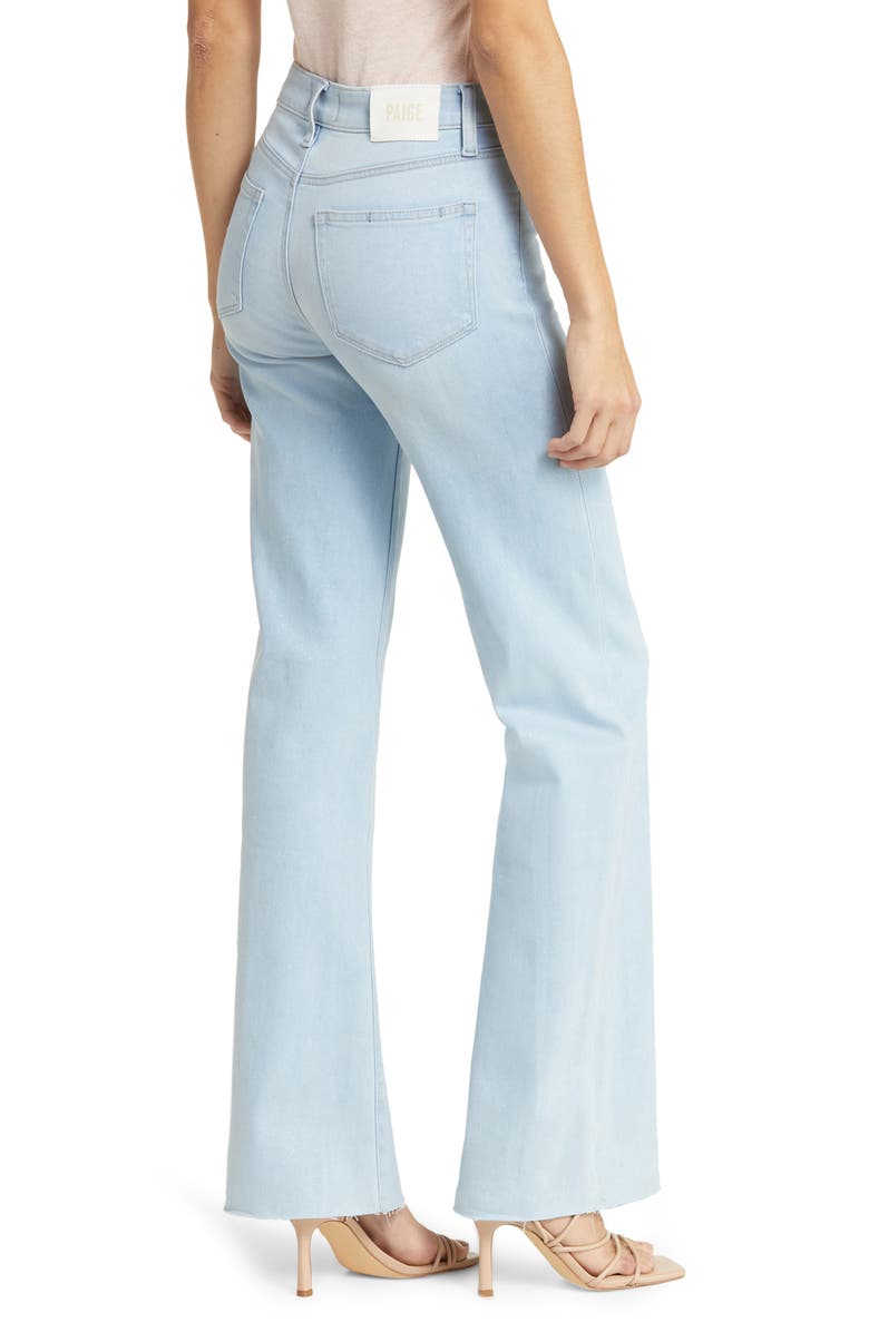 PAIGE Leenah High Waist Raw Hem Wide Leg Ankle Jeans, Alternate, color, Indigo Glitz Coating