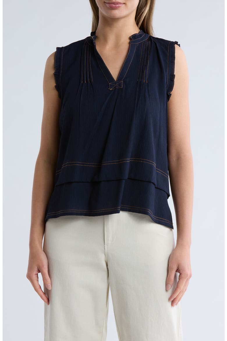Stitched Tiered Tank, Main, color, NAVY/ KHAKI