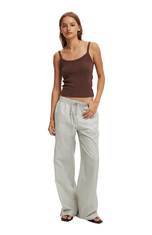Cotton On Haven Wide Leg Pant In Microcheck Seersucker