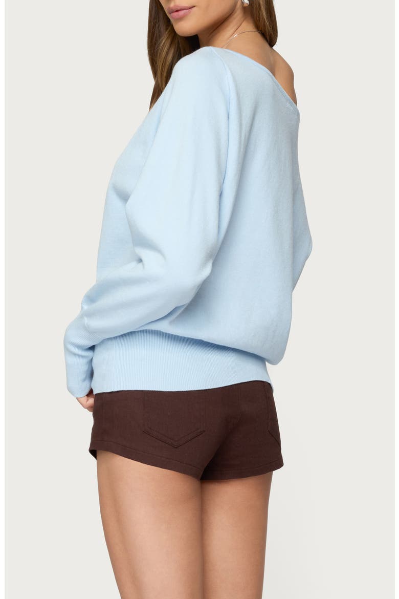 Oversize Off the Shoulder Sweater, Alternate, color, LIGHT-BLUE