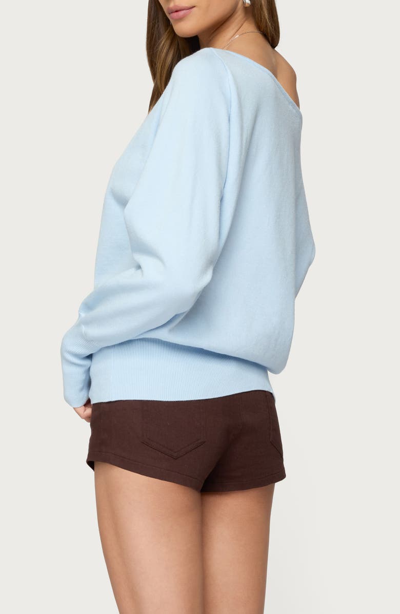 EDIKTED Oversize Off the Shoulder Sweater, Alternate, color, Light-Blue