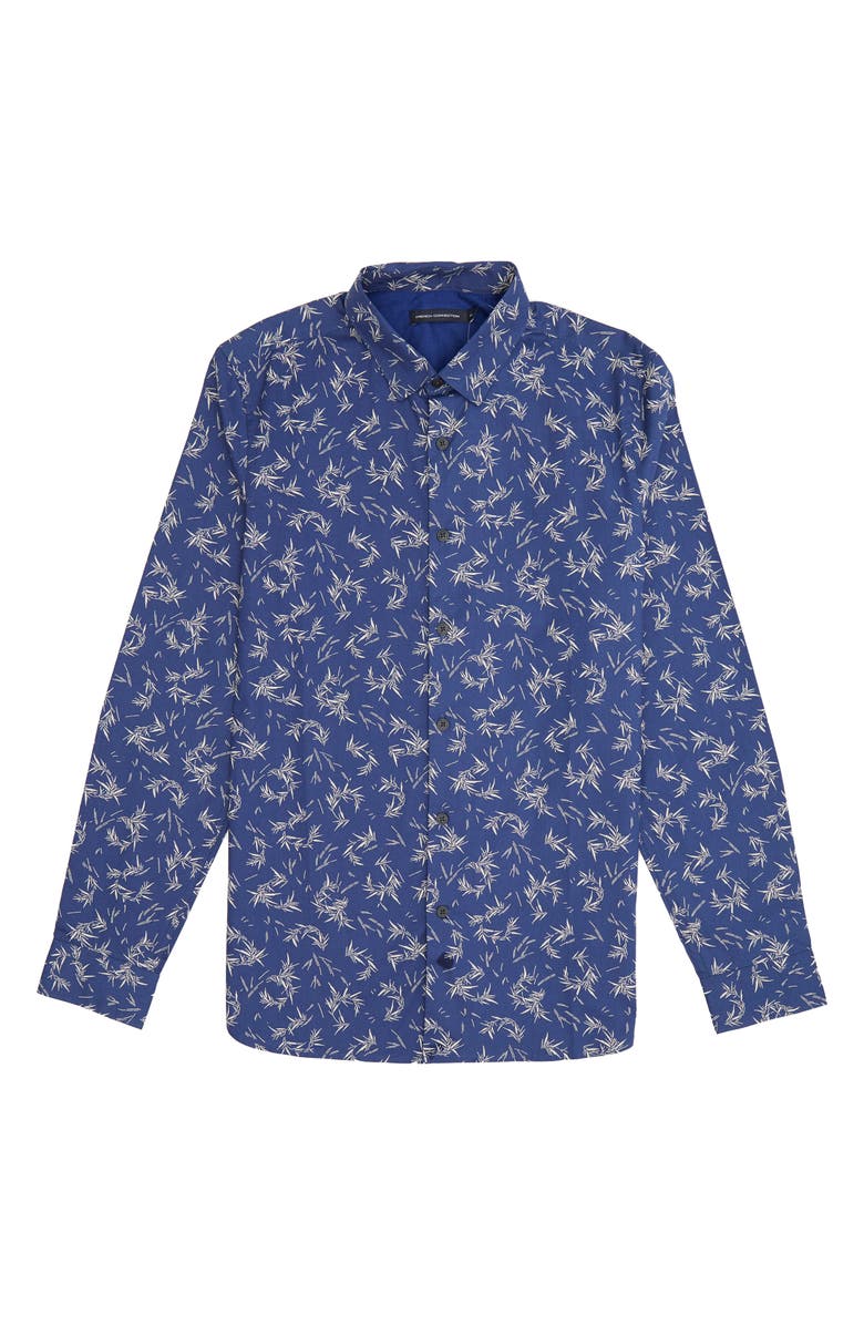French Connection Marne Slim Fit Stretch Print Button-Up Shirt, Alternate, color, 