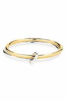Two-Tone Interlocking Bangle Bracelet