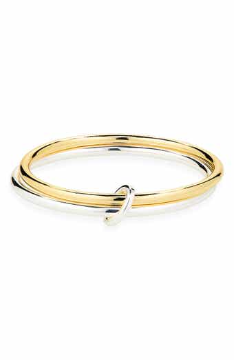 Two-Tone Interlocking Bangle Bracelet