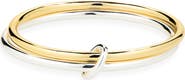 Argento Vivo Sterling Silver Two-Tone Interlocking Bangle Bracelet