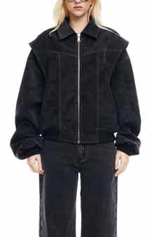Vista Faux Suede Bomber Jacket