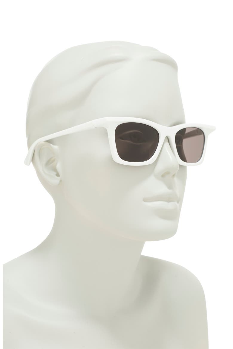 52mm Square Rectangle Sunglasses, Alternate, color, WHITE WHITE GREY