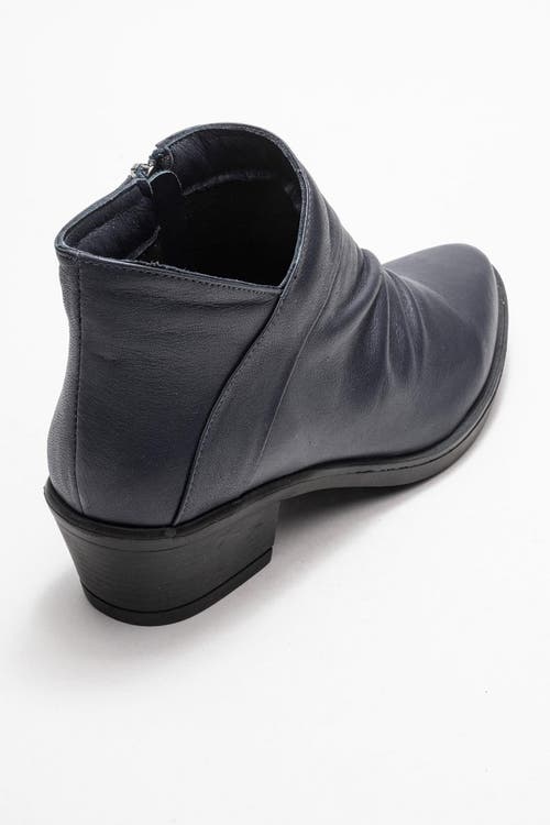 Forever & Always Shoes Rule Leather Chunky Boot In Blue