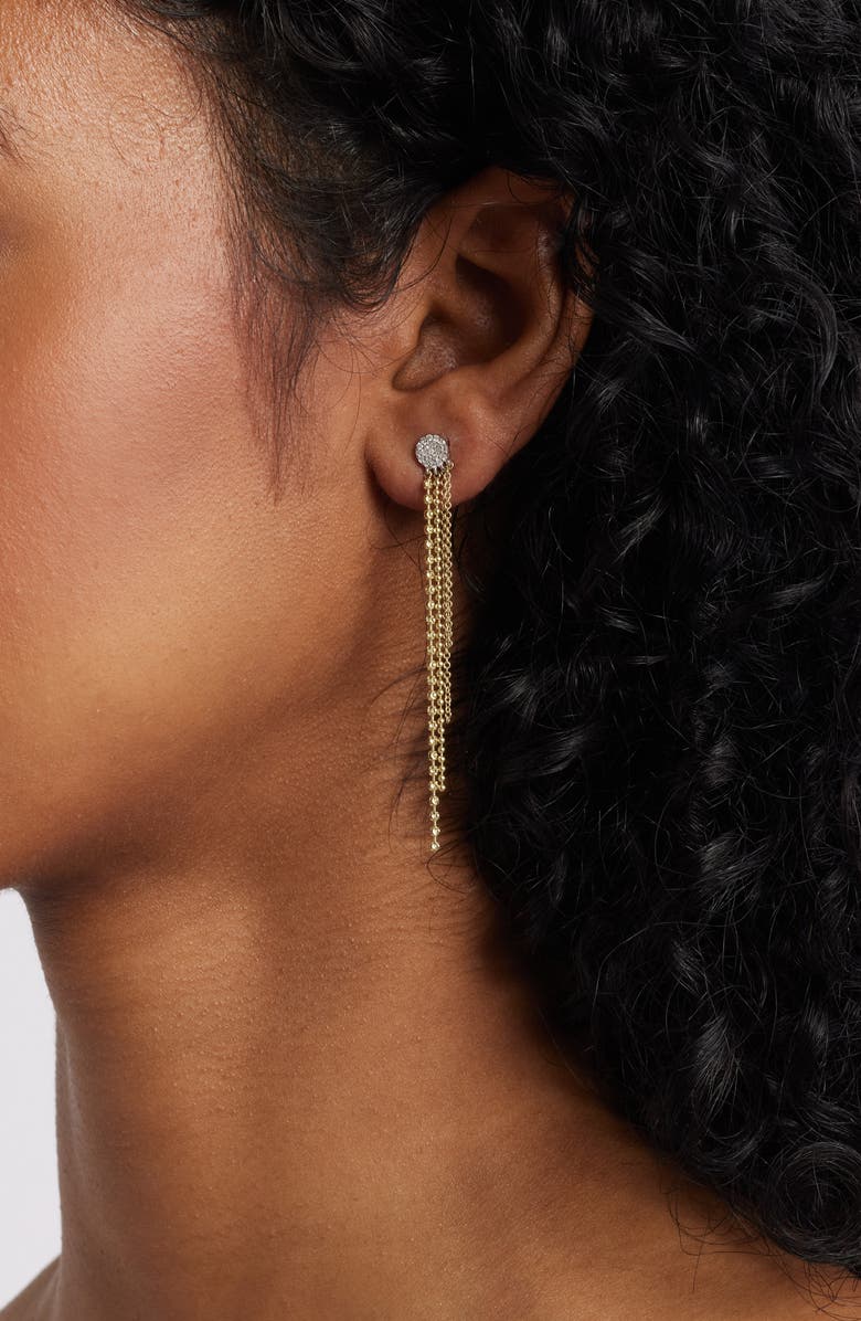 Meira T Fringe & Diamond Pavé Drop Earrings, Alternate, color, Gold