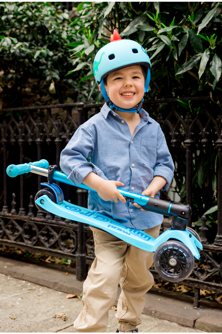 Maxi Foldable LED Scooter for Ages 5-12, Alternate, color, Bright Blue