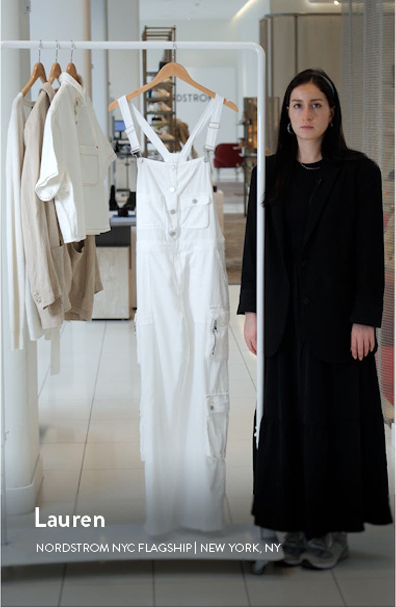 Wide Leg Cargo Denim Overalls, sales video thumbnail