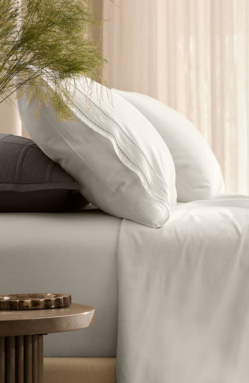 Boll & Branch Signature Ladder Stitch Set Of 2 Organic Cotton Pillowcases In White/white