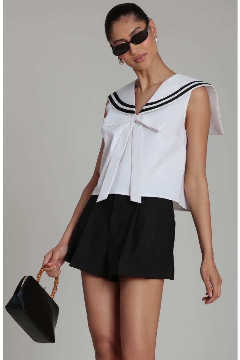 Sailor Sleeveless Top, Alternate, color, WHITE