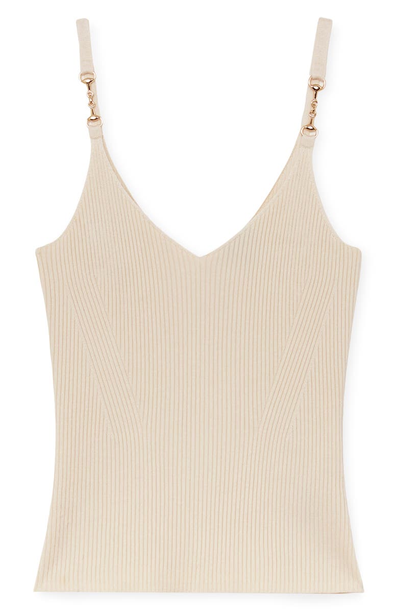 Reiss Cara Rib Silk Blend Camisole, Alternate, color, Off White