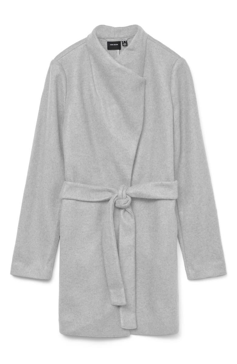 VERO MODA Nora Brushed Sweater Coat, Main, color, Light Grey Melange