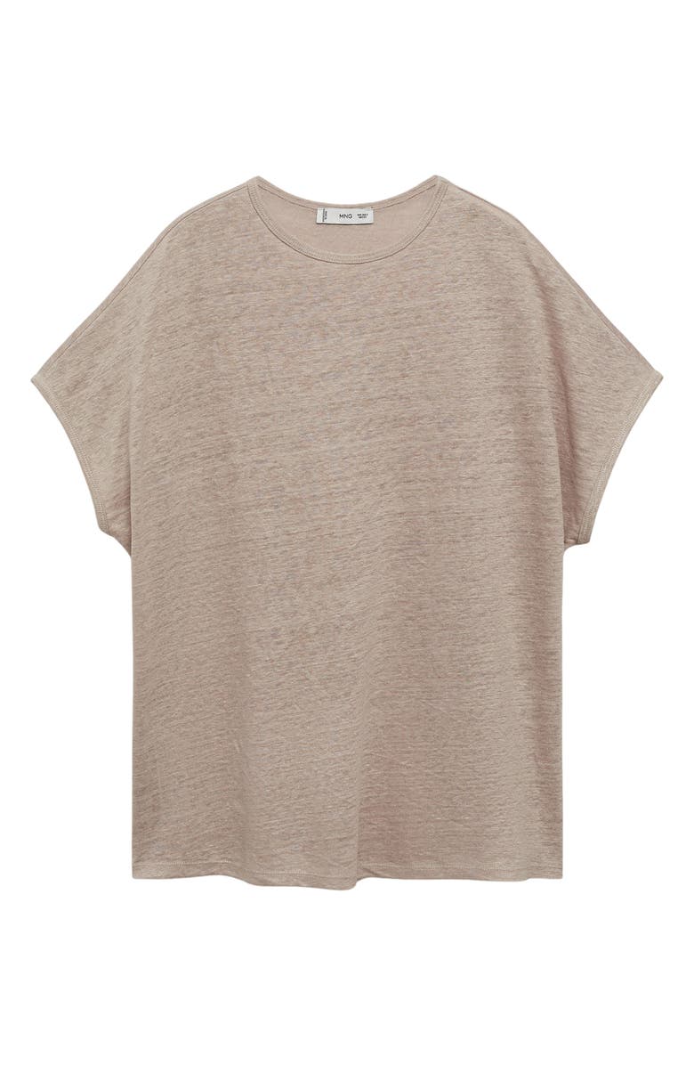 MANGO Dolman Short Sleeve Linen Slub Jersey Top, Alternate, color,