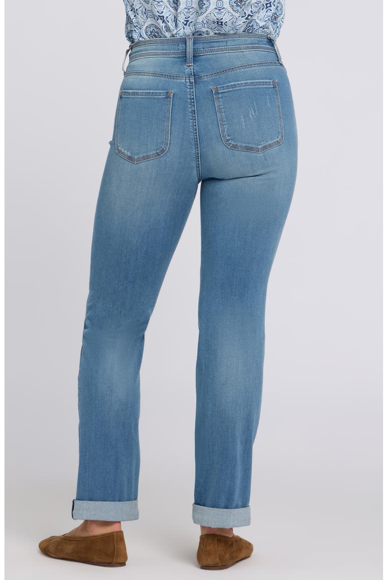 Marilyn Triple Stitch High Waist Straight Leg Jeans, Alternate, color, PORT SEA