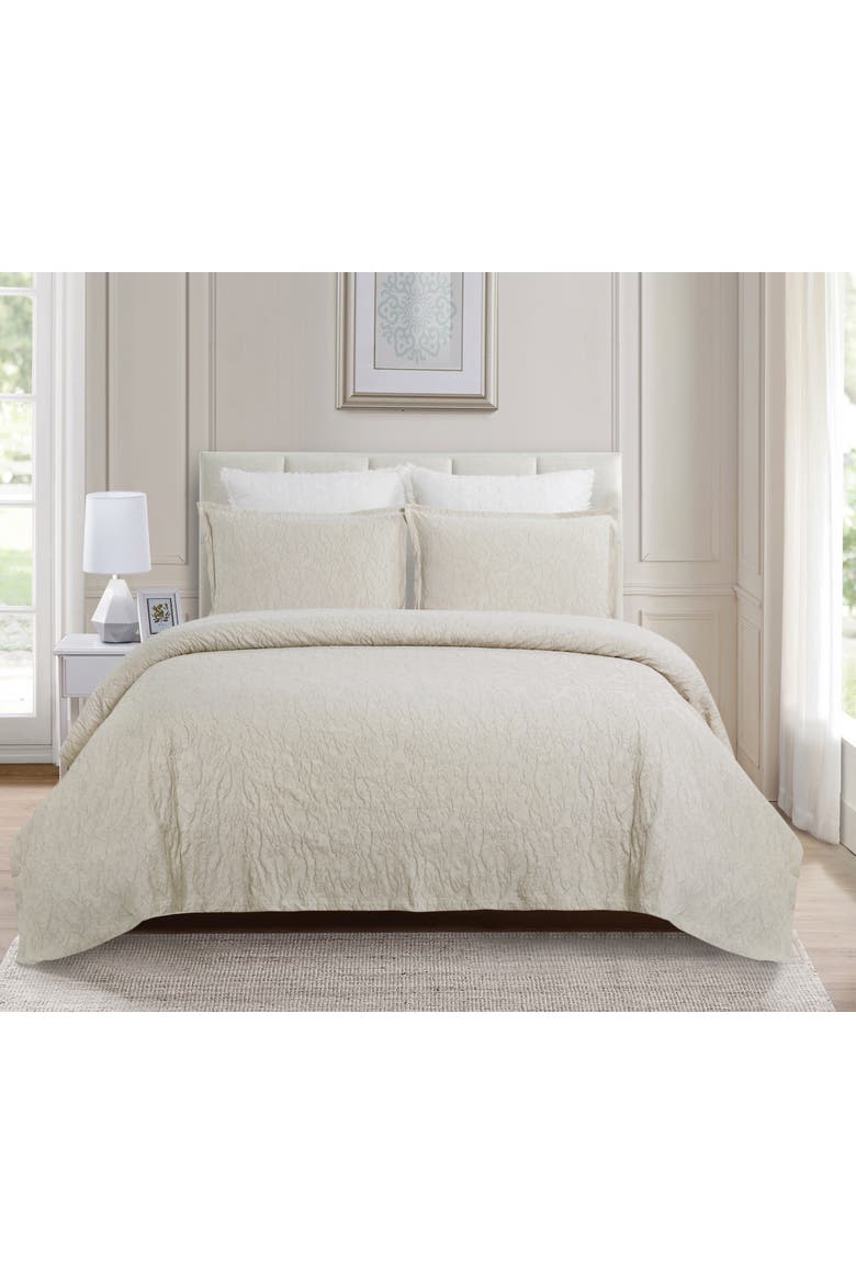 Shiloh Pebble Coverlet Set Bedding   - Reversible and Machine Washable, Alternate, color, Beige