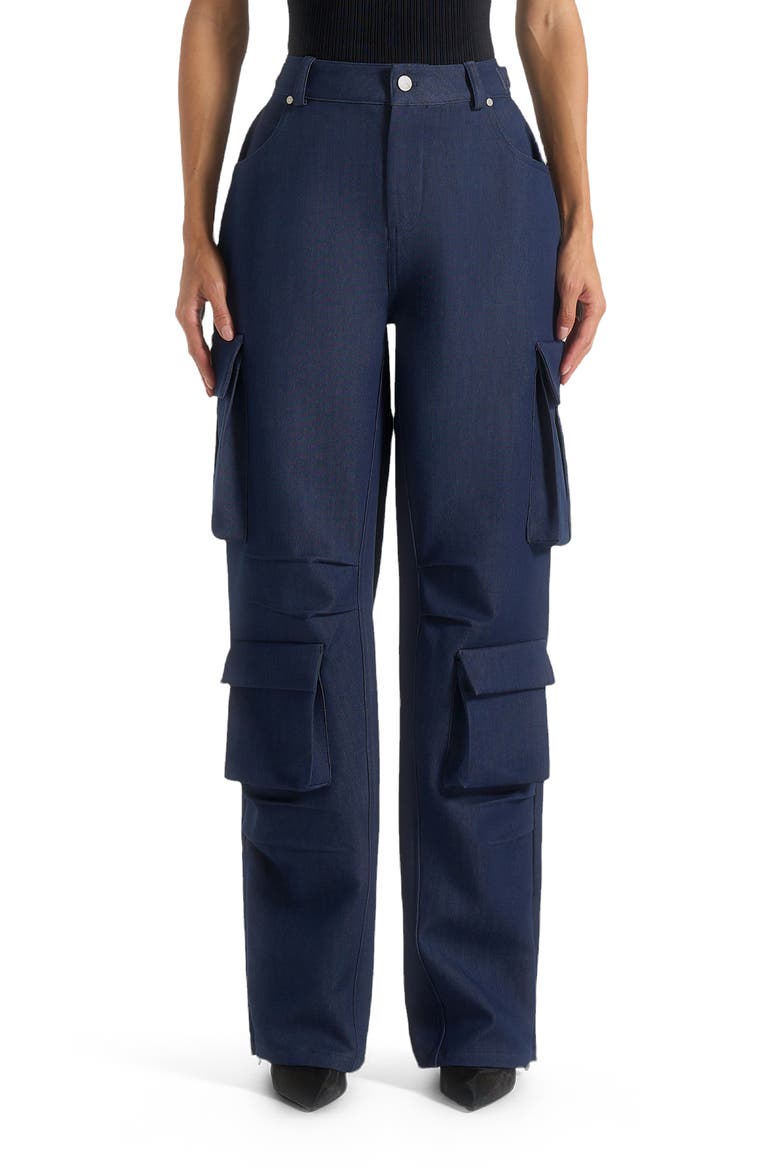 Emilie High Waisted Cargo Pants, Main, color, Indigo