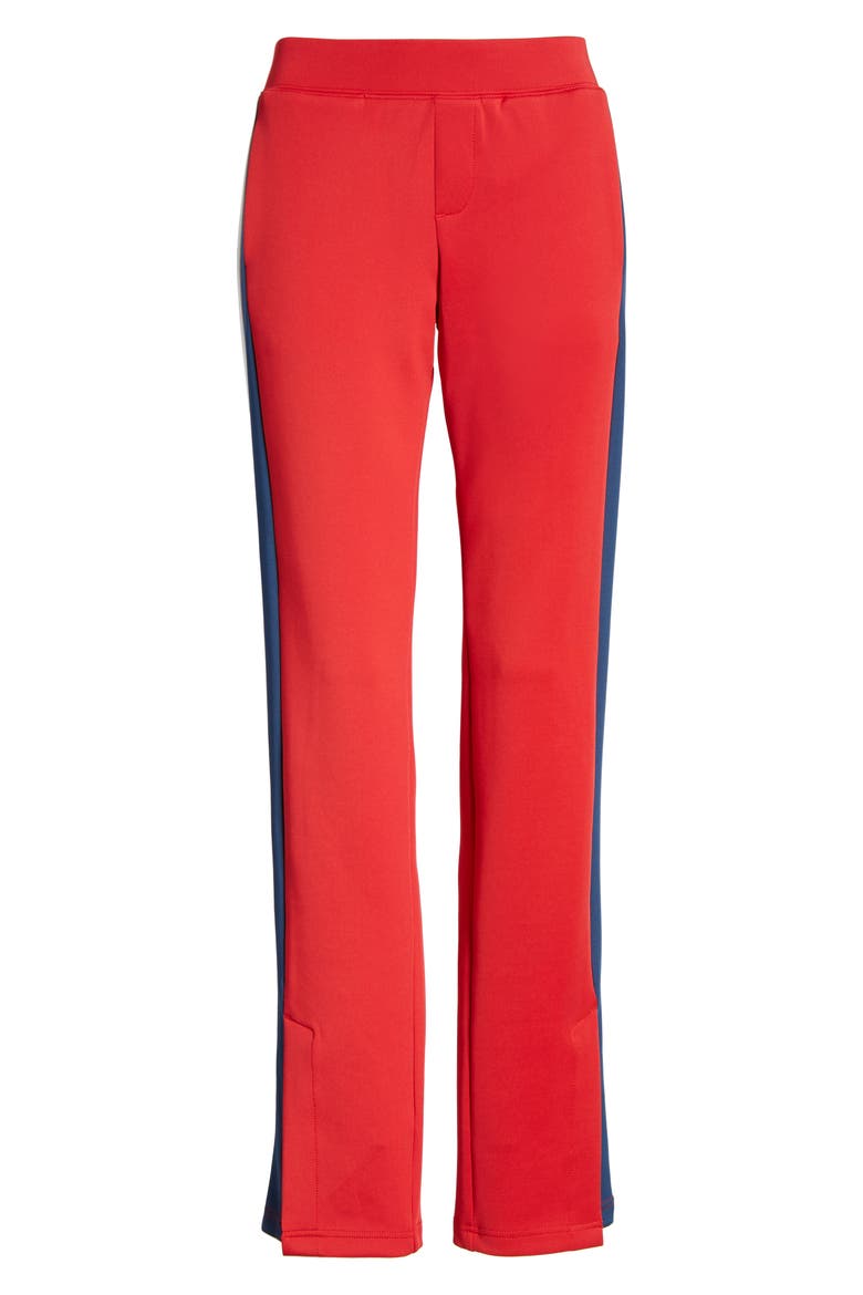 Stripe Scuba Knit Track Pants, Alternate, color, CANDY RED