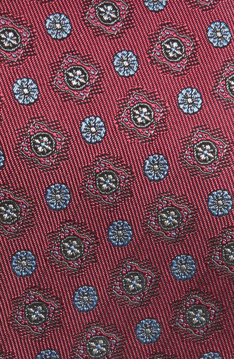 Canali Medallion Silk Jacquard Tie, Alternate, color, Red