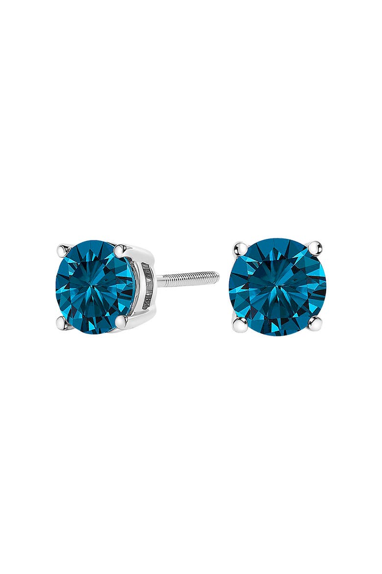 14K Gold 3.00 Cttw Blue Lab Grown Diamond Stud Earrings, Alternate, color, White