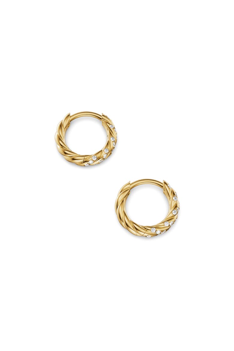 Petite Pav 18k Gold Diamond Hoop Earrings, Alternate, color, GOLD