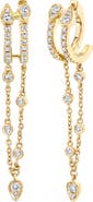 SHAY Diamond Fringe Double Hoop Drop Earrings