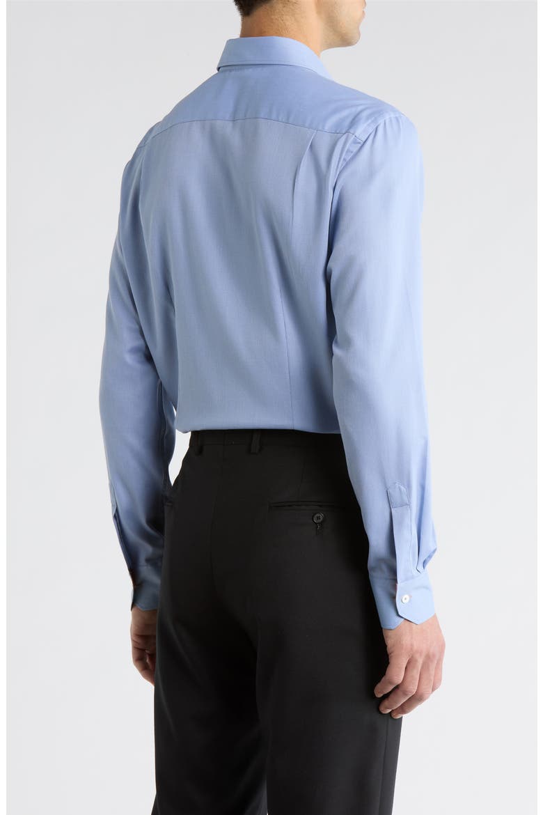 Tailored Fit Textured Cotton Dress Shirt, Alternate, color, BLUE